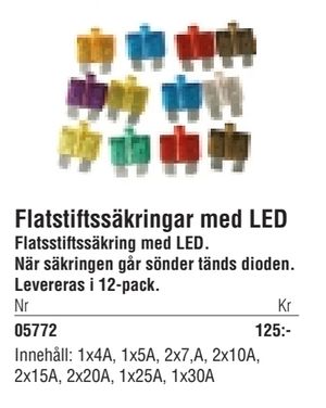 Flatstiftssäkringar med LED