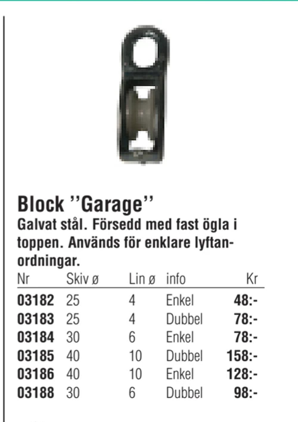 Erbjudanden på Block ’’Garage’’ från Erlandsons Brygga för 48 kr