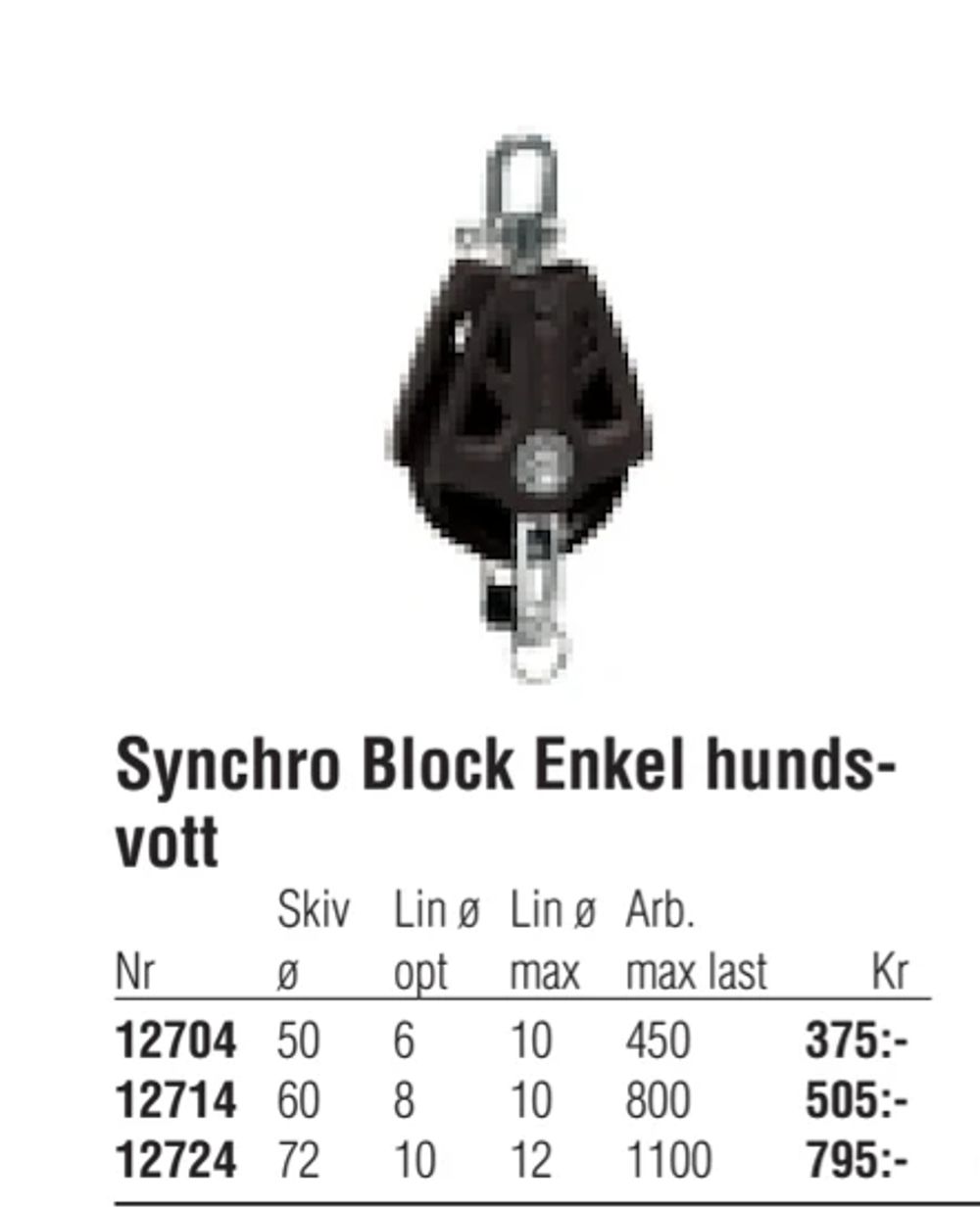 Erbjudanden på Synchro Block Enkel hundsvott från Erlandsons Brygga för 375 kr