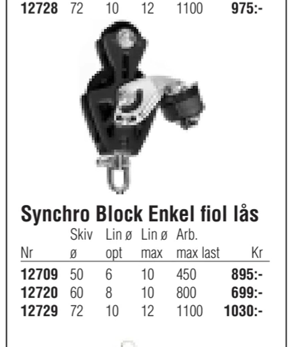 Erbjudanden på Synchro Block Enkel fiol lås från Erlandsons Brygga för 895 kr
