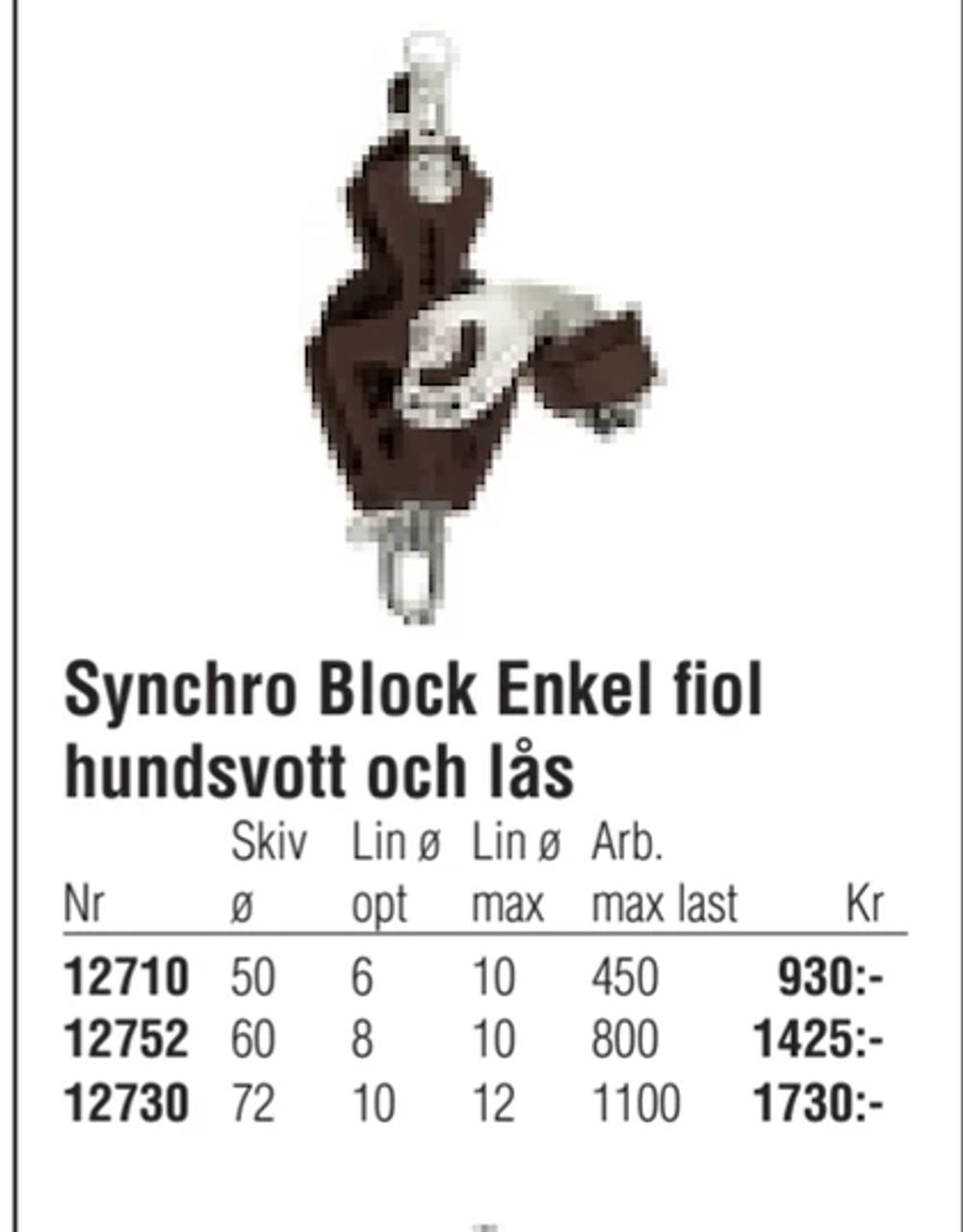 Erbjudanden på Synchro Block Enkel fiol hundsvott och lås från Erlandsons Brygga för 930 kr