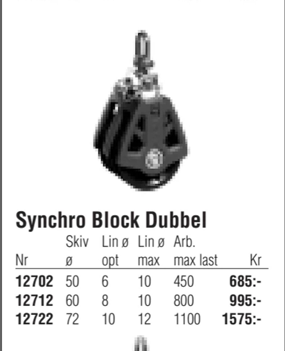 Erbjudanden på Synchro Block Dubbel från Erlandsons Brygga för 685 kr