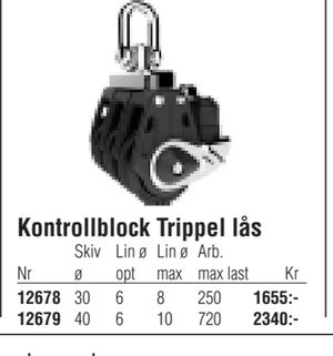 Kontrollblock Trippel lås