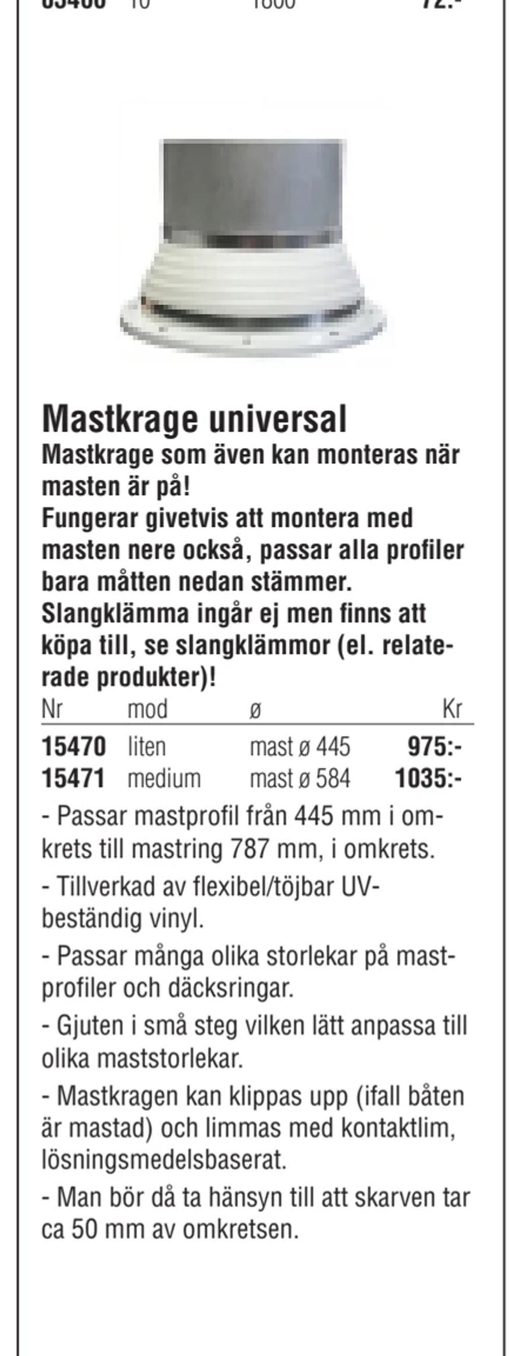Erbjudanden på Mastkrage universal från Erlandsons Brygga för 975 kr