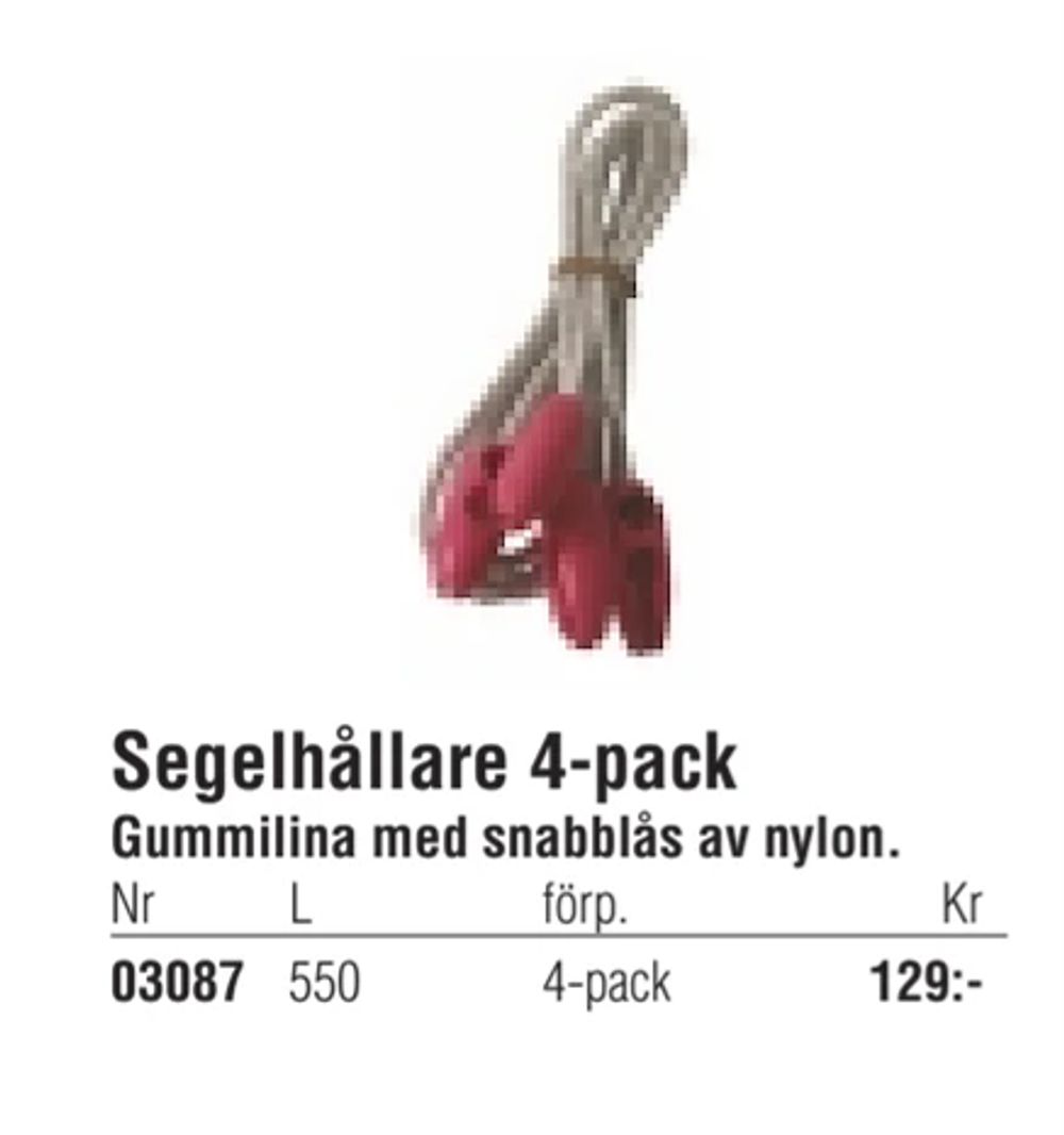 Erbjudanden på Segelhållare 4-pack från Erlandsons Brygga för 129 kr