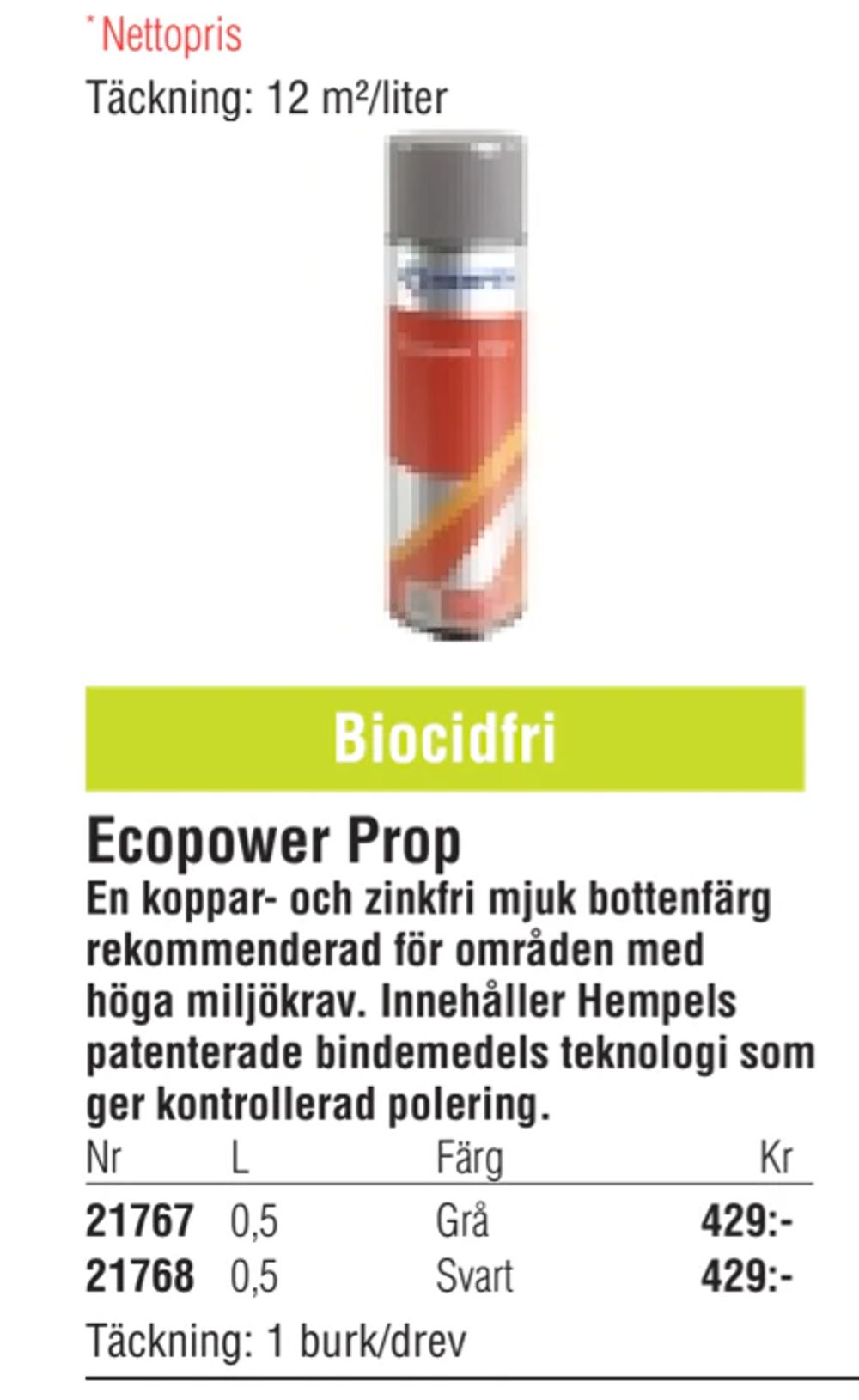 Erbjudanden på Ecopower Prop från Erlandsons Brygga för 429 kr