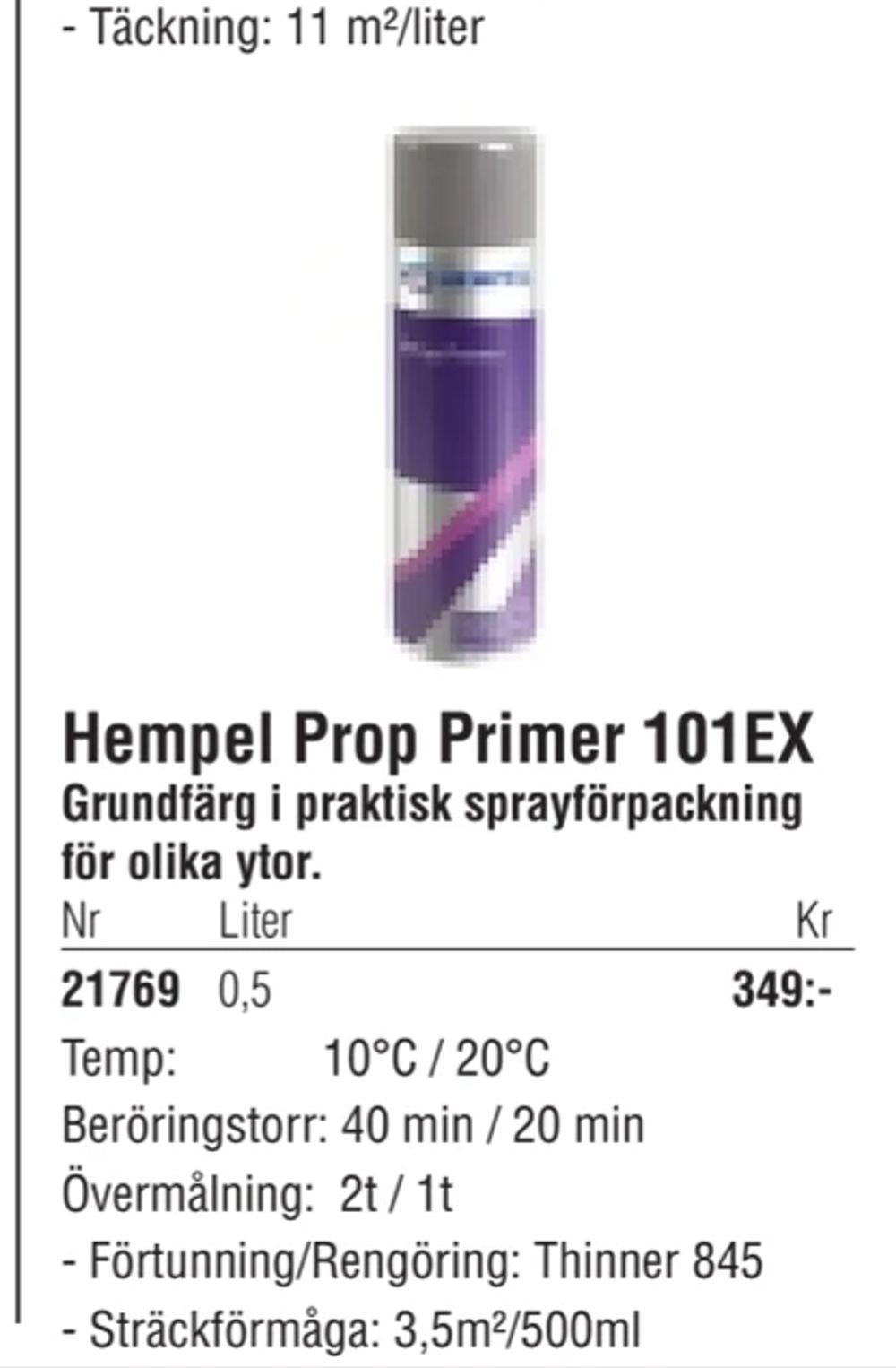Erbjudanden på Hempel Prop Primer 101EX från Erlandsons Brygga för 349 kr