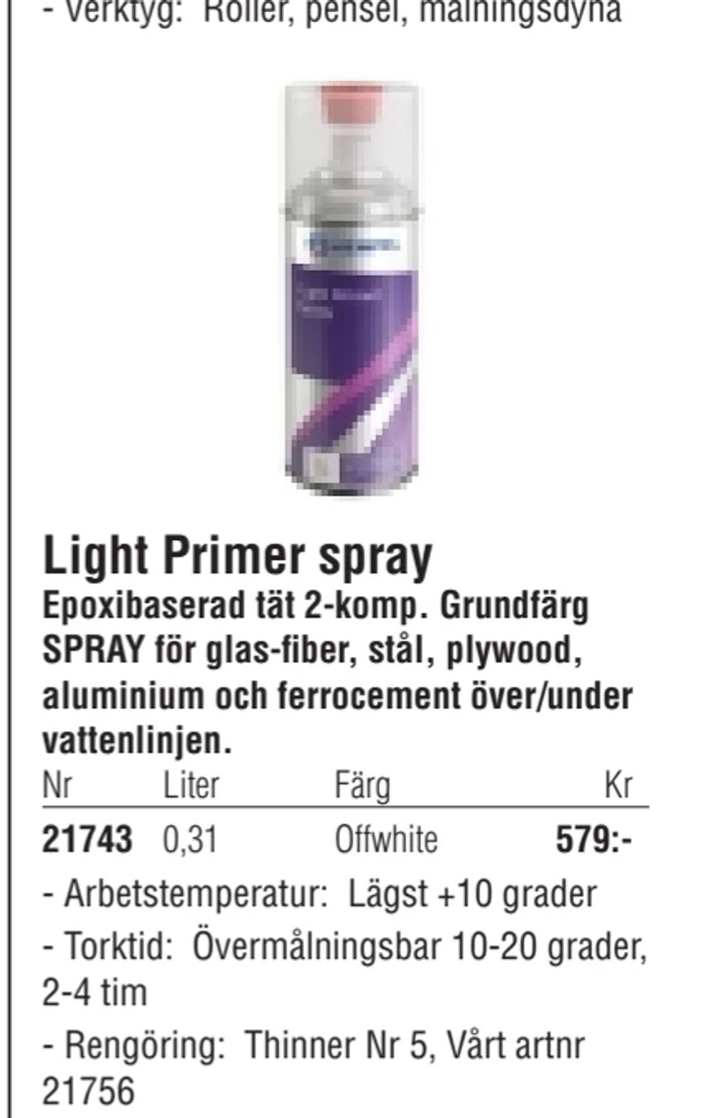 Erbjudanden på Light Primer spray från Erlandsons Brygga för 579 kr
