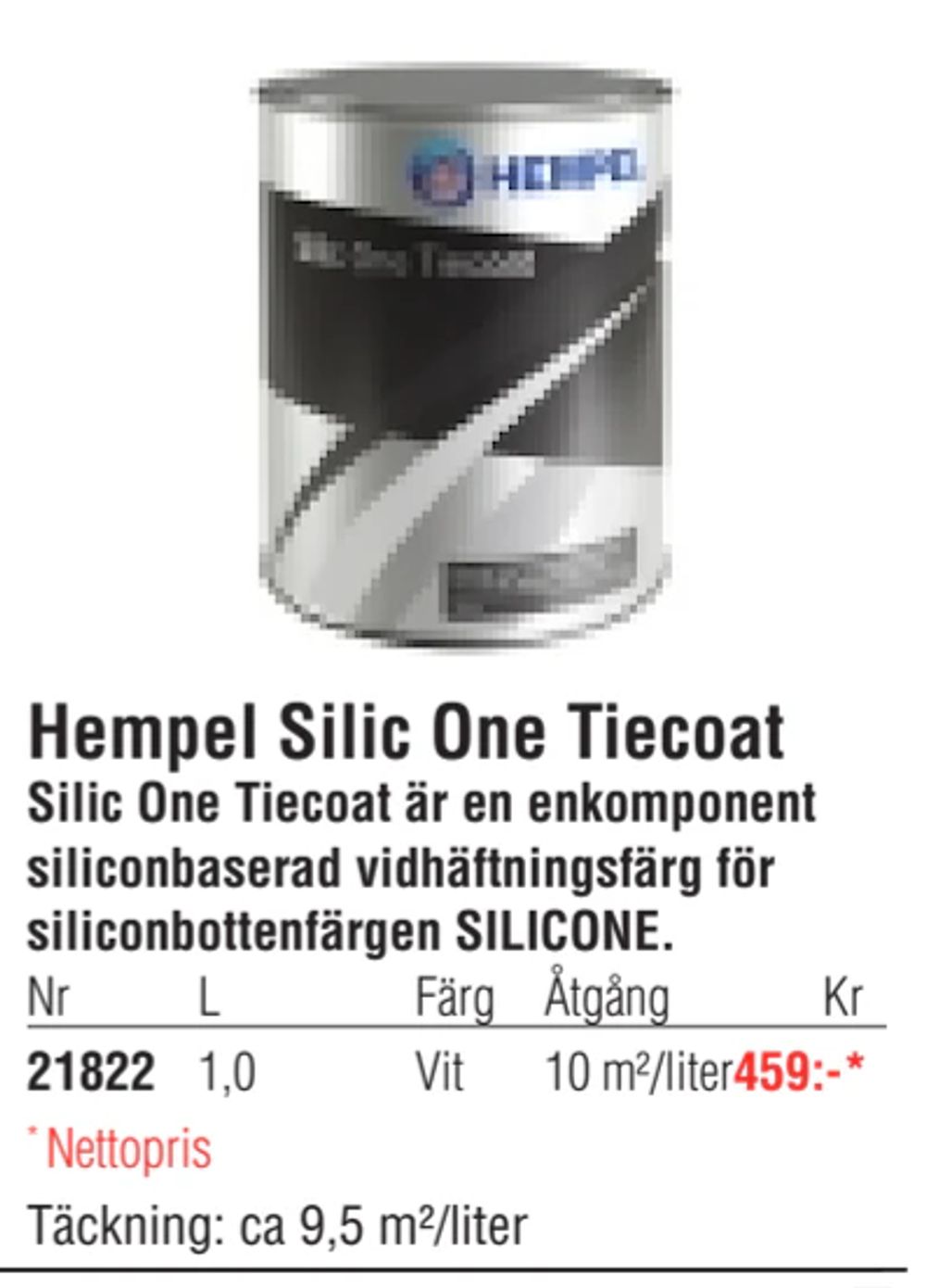 Erbjudanden på Hempel Silic One Tiecoat från Erlandsons Brygga för 459 kr