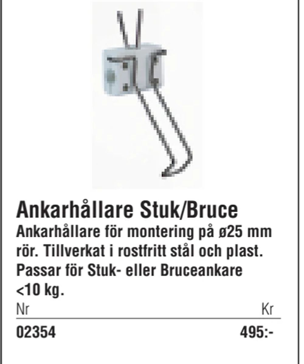 Erbjudanden på Ankarhållare Stuk/Bruce från Erlandsons Brygga för 495 kr