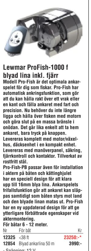 Lewmar ProFish-1000 f blyad lina inkl. fjärr