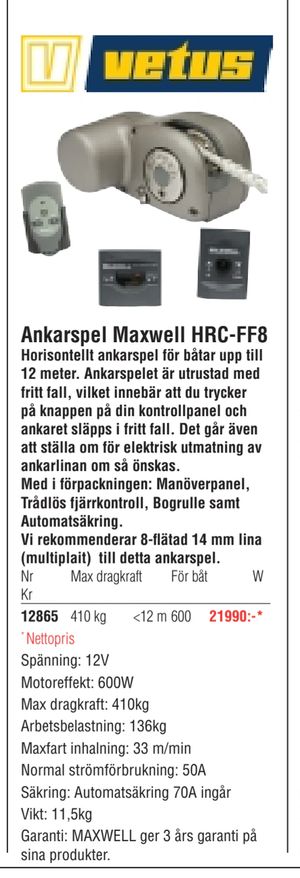 Ankarspel Maxwell HRC-FF8