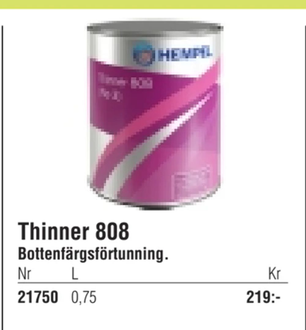 Erbjudanden på Thinner 808 från Erlandsons Brygga för 219 kr