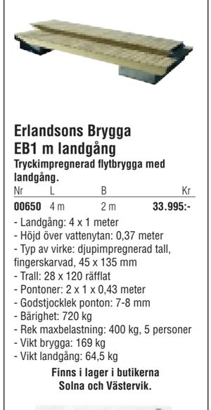 Erlandsons Brygga EB1 m landgång