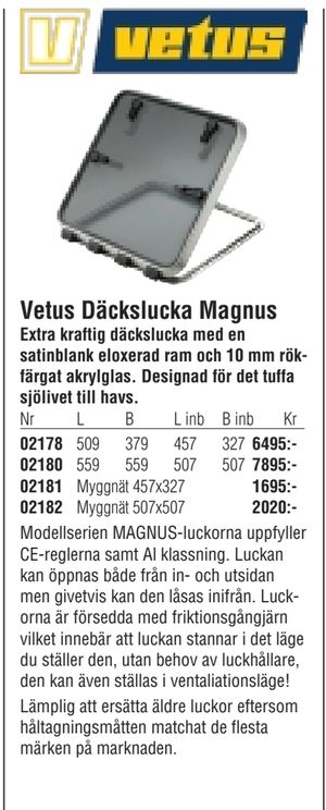 Vetus Däckslucka Magnus