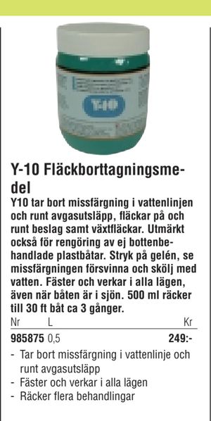 Y-10 Fläckborttagningsmedel