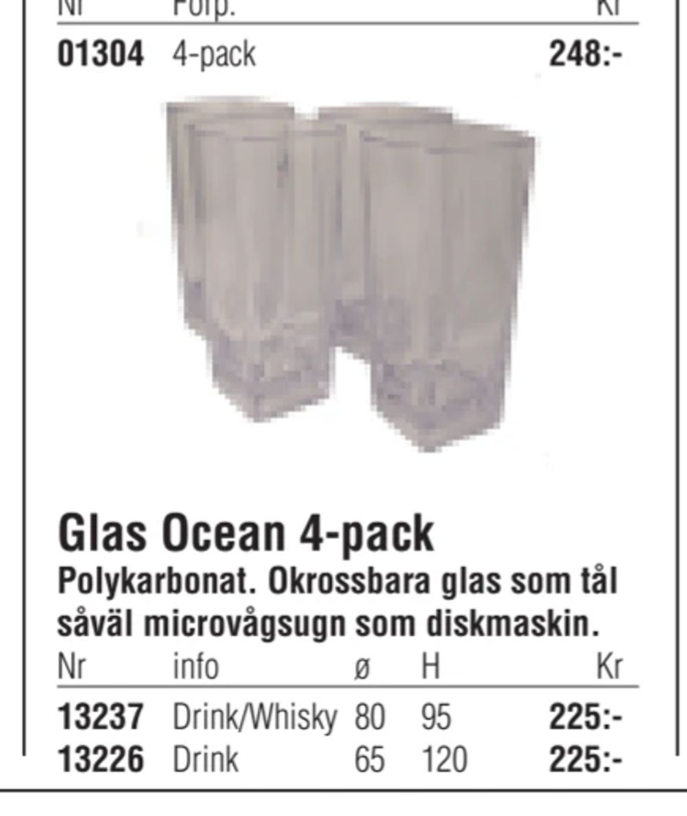 Erbjudanden på Glas Ocean 4-pack från Erlandsons Brygga för 225 kr