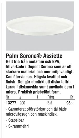 Palm Sorona® Assiette