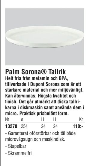 Palm Sorona® Tallrik