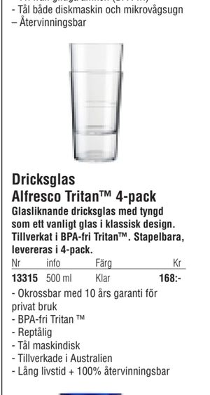 Dricksglas Alfresco Tritan™ 4-pack