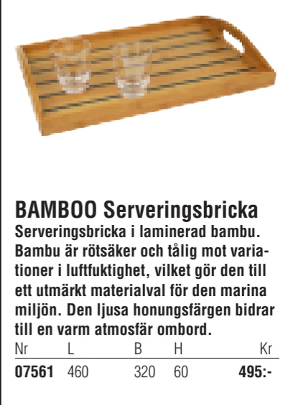 Erbjudanden på BAMBOO Serveringsbricka från Erlandsons Brygga för 495 kr
