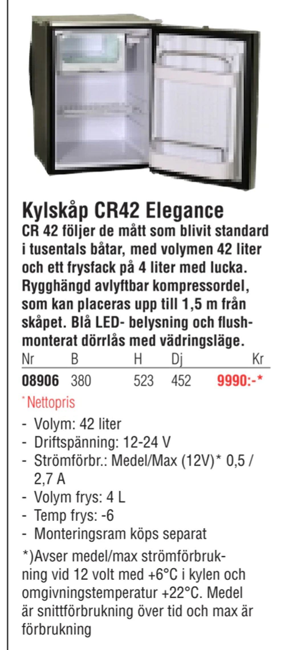 Erbjudanden på Kylskåp CR42 Elegance från Erlandsons Brygga för 9 990 kr