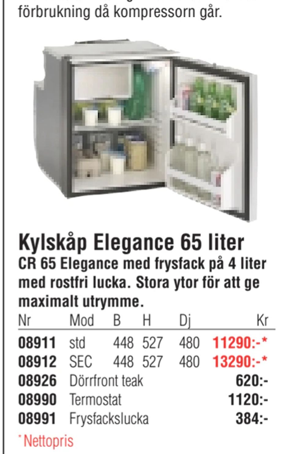 Erbjudanden på Kylskåp Elegance 65 liter från Erlandsons Brygga för 384 kr