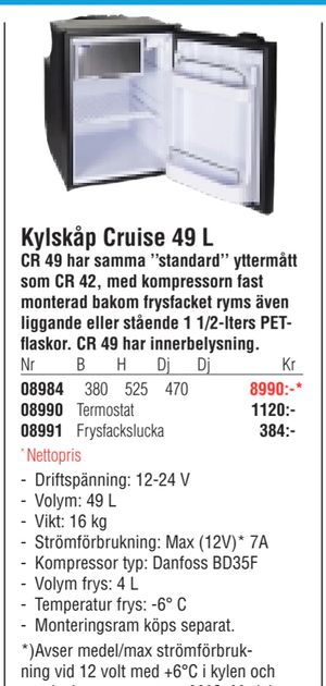 Kylskåp Cruise 49 L