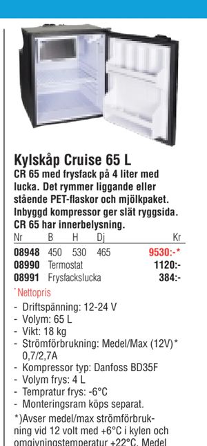 Kylskåp Cruise 65 L