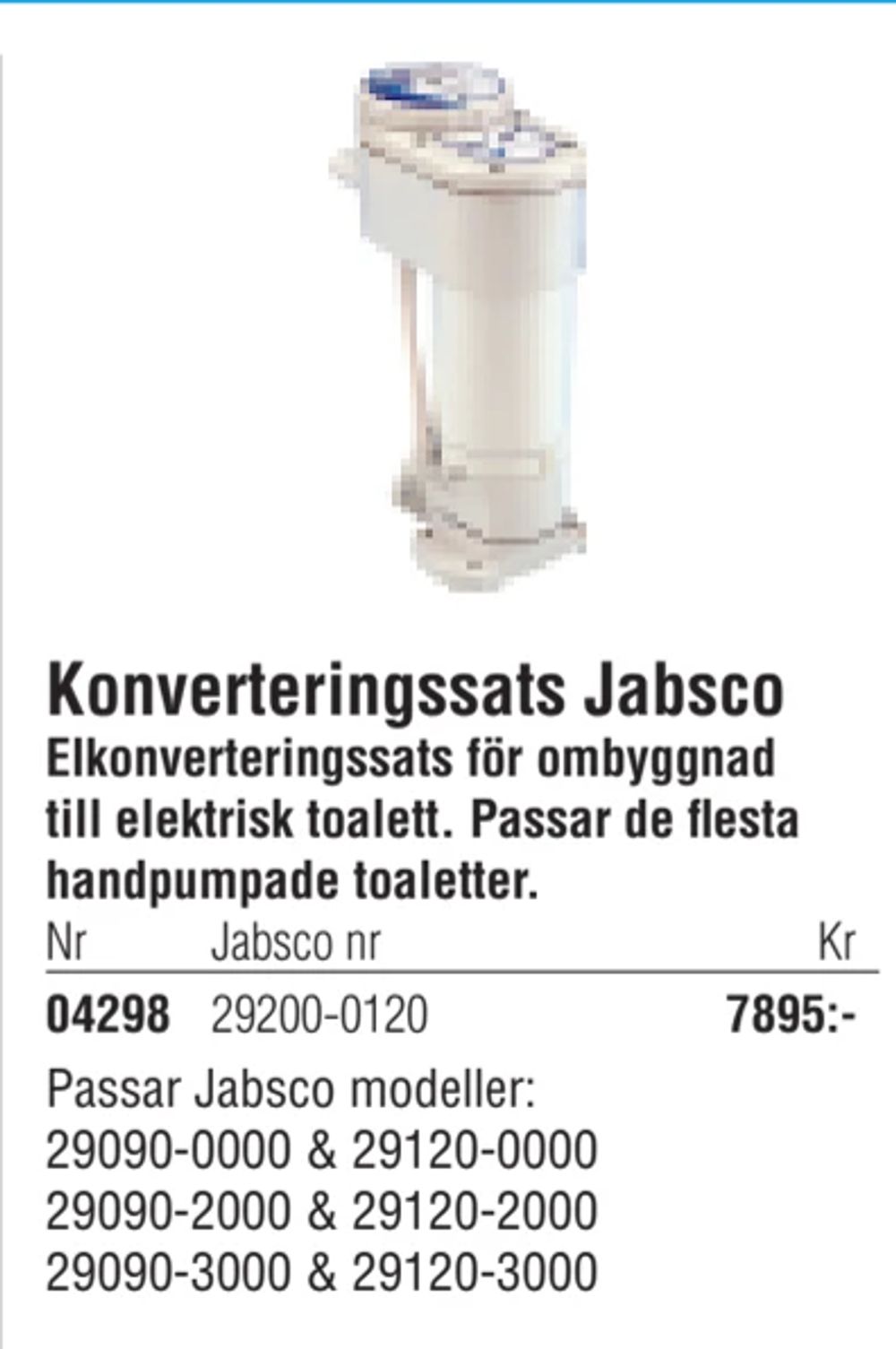 Erbjudanden på Konverteringssats Jabsco från Erlandsons Brygga för 7 895 kr