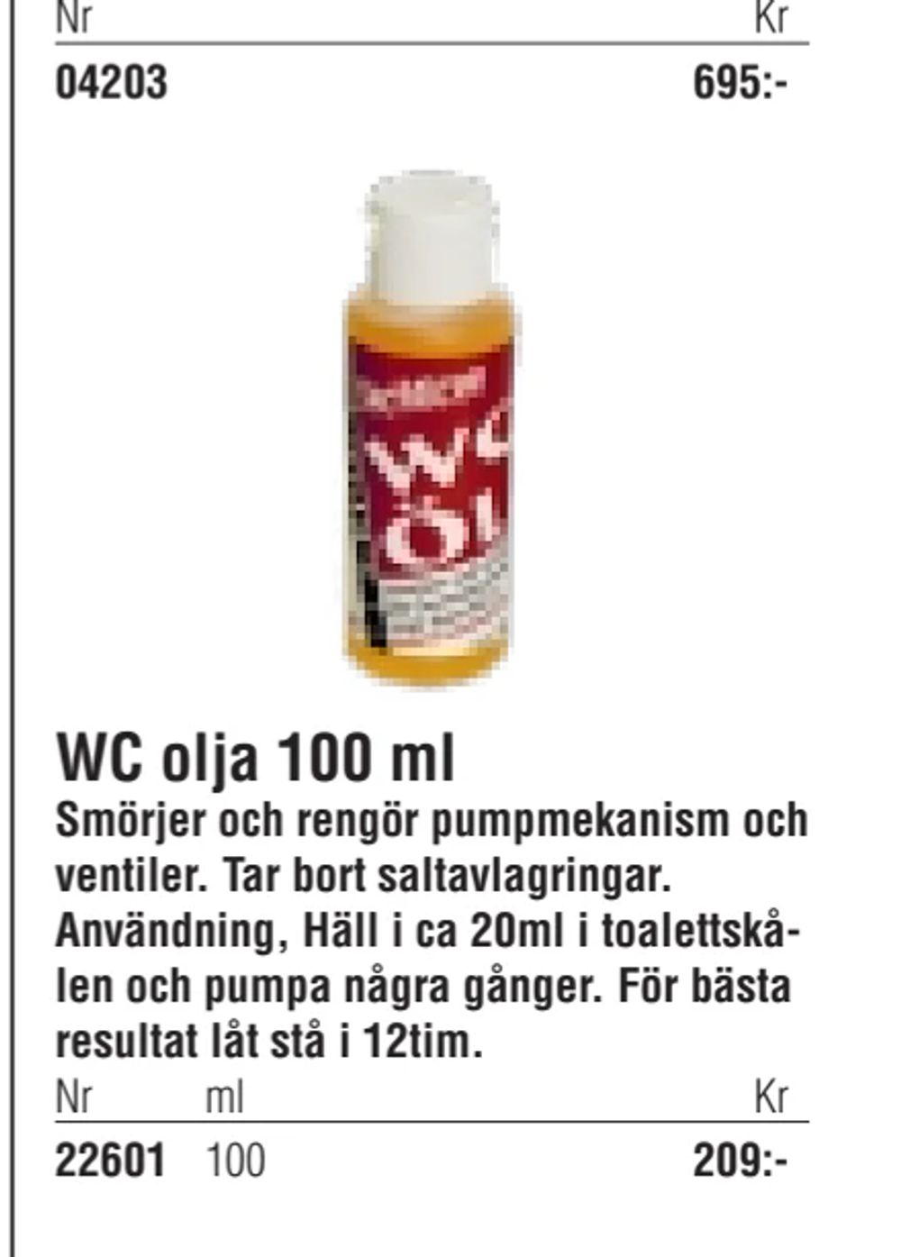 Erbjudanden på WC olja 100 ml från Erlandsons Brygga för 209 kr