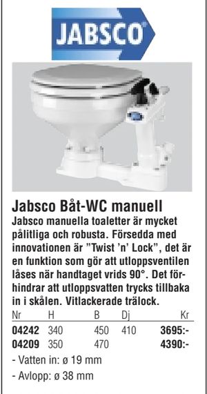 Jabsco Båt-WC manuell