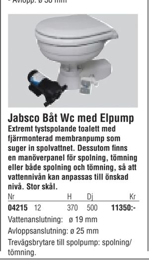 Jabsco Båt Wc med Elpump