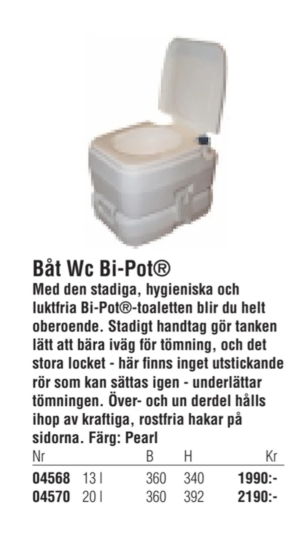 Erbjudanden på Båt Wc Bi-Pot® från Erlandsons Brygga för 1 990 kr