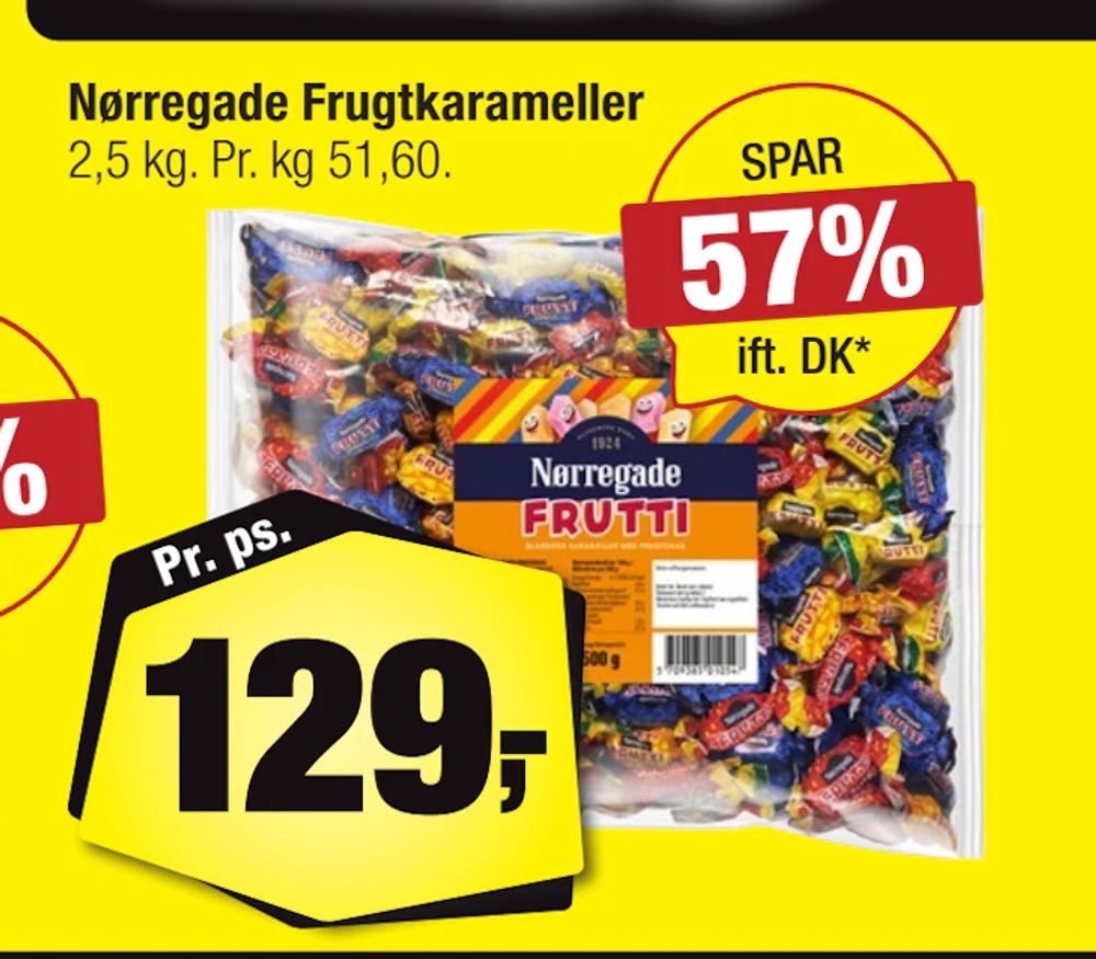 Tilbud på Nørregade Frugtkarameller fra Calle til 129 kr.