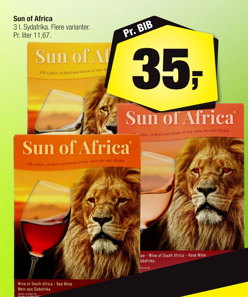 Tilbud på Sun of Africa fra Calle til 35 kr.