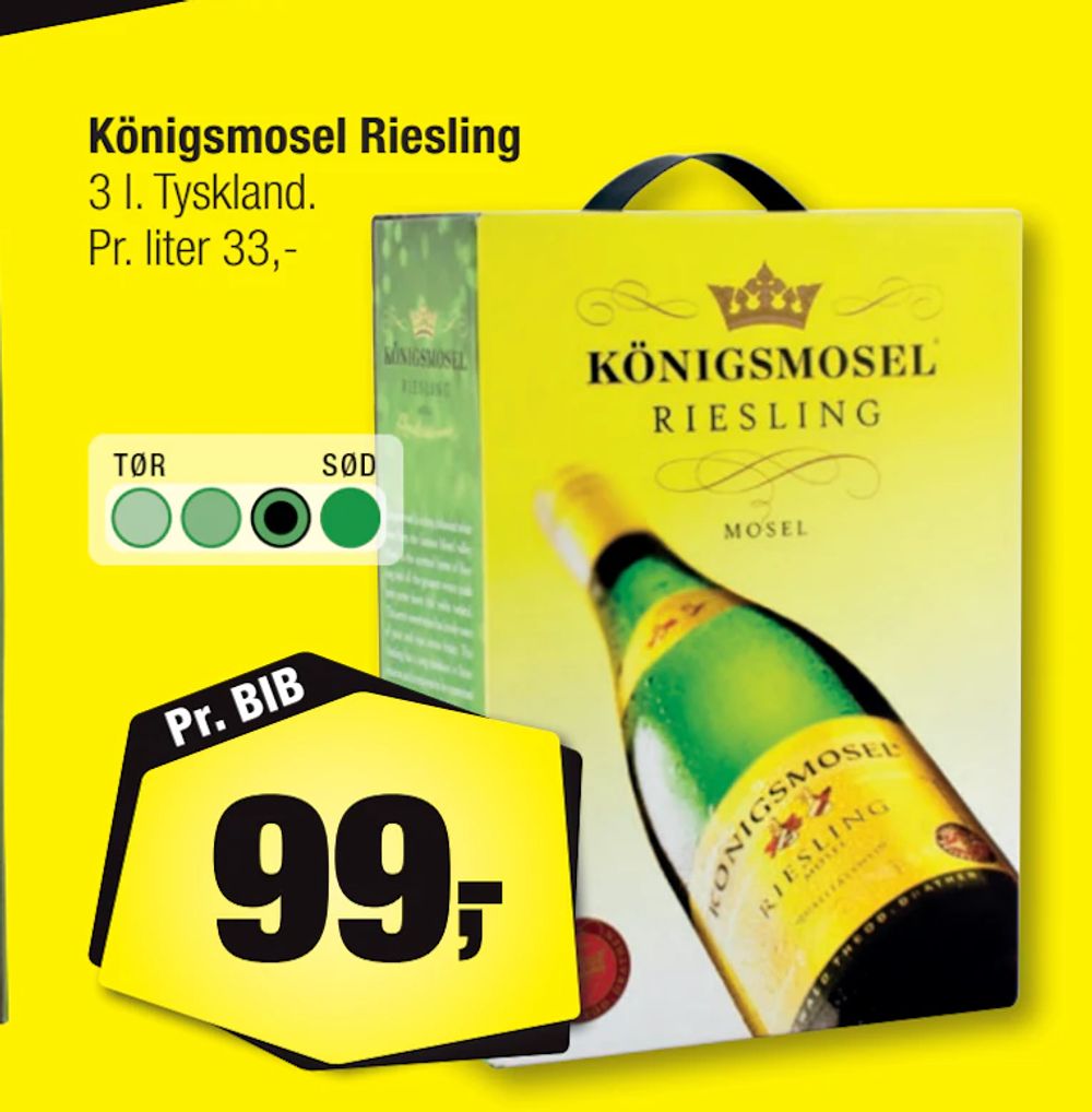Tilbud på Königsmosel Riesling fra Calle til 99 kr.