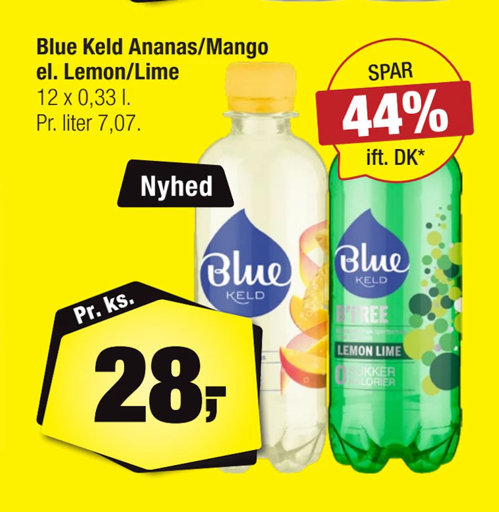Tilbud på Blue Keld Ananas/Mango el. Lemon/Lime fra Calle til 28 kr.