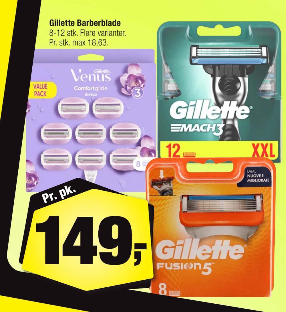Tilbud på Gillette Barberblade fra Calle til 149 kr.