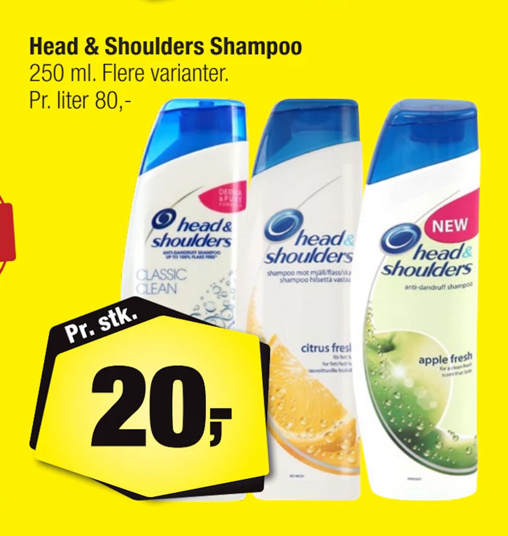Tilbud på Head & Shoulders Shampoo fra Calle til 20 kr.