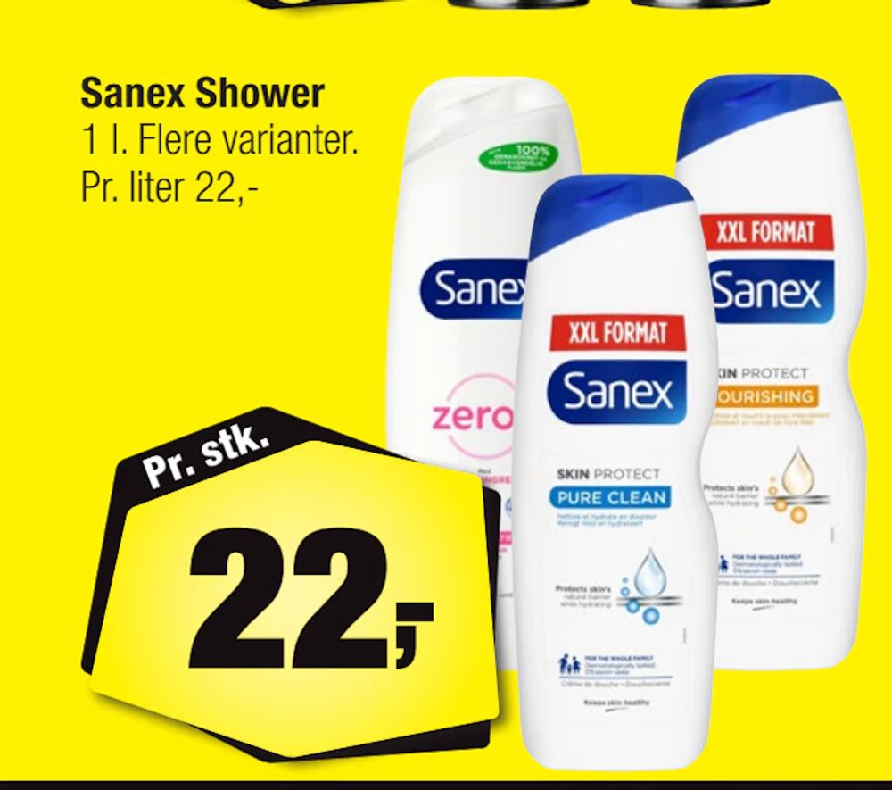 Tilbud på Sanex Shower fra Calle til 22 kr.