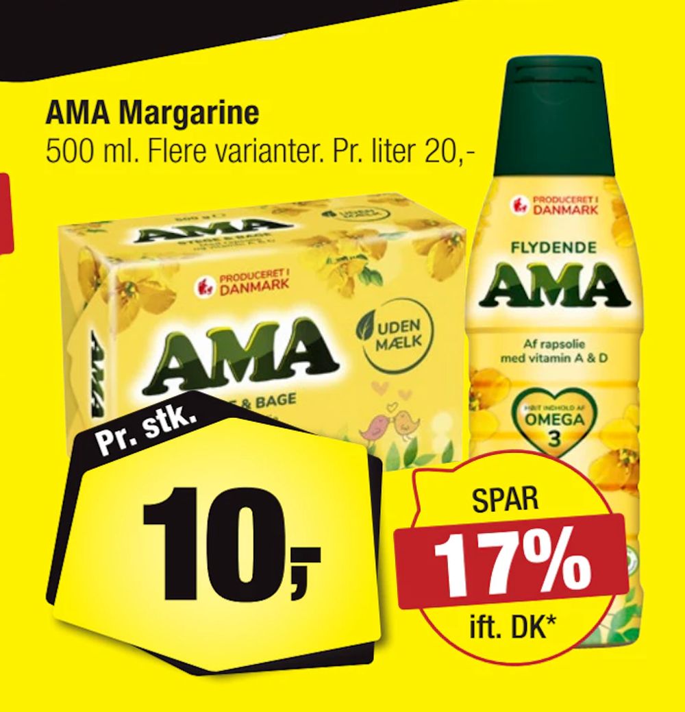 Tilbud på AMA Margarine fra Calle til 10 kr.