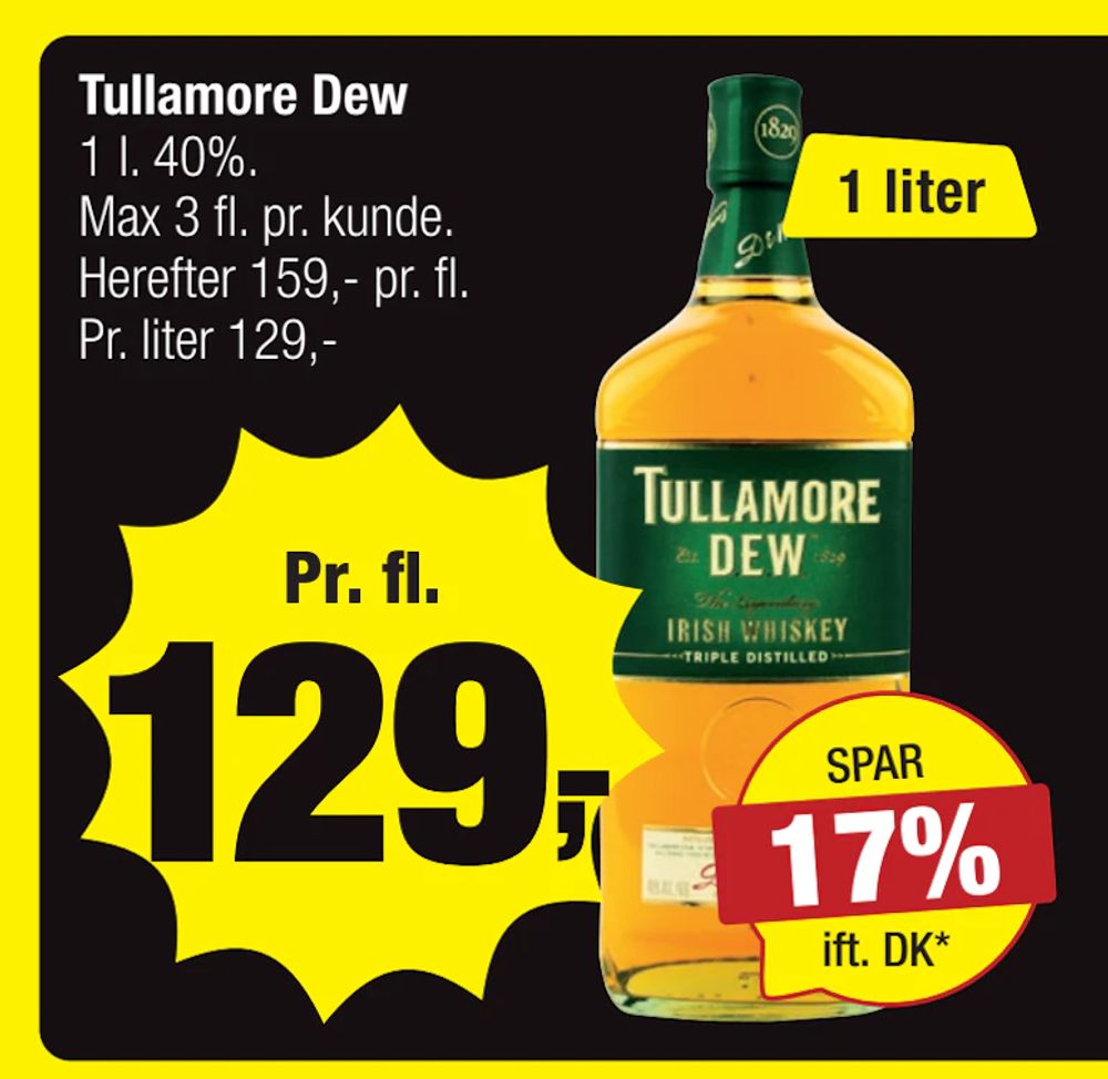 Tilbud på Tullamore Dew fra Calle til 129 kr.