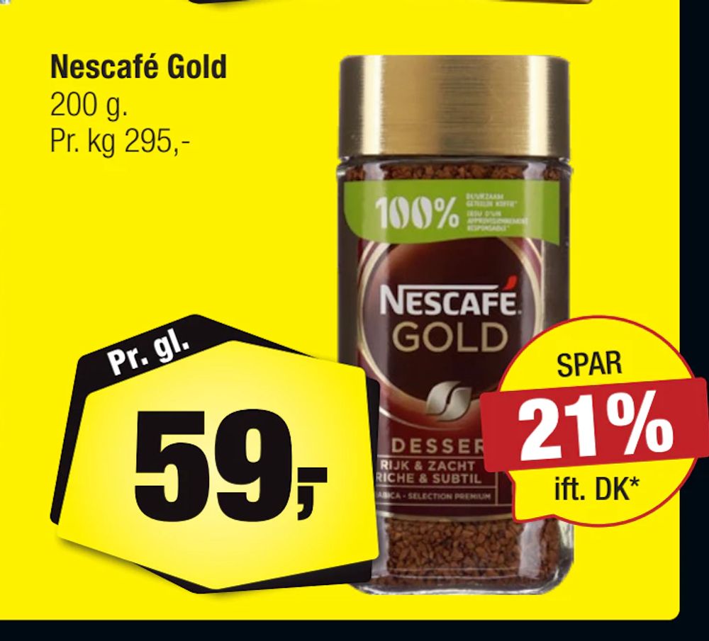 Tilbud på Nescafé Gold fra Calle til 59 kr.