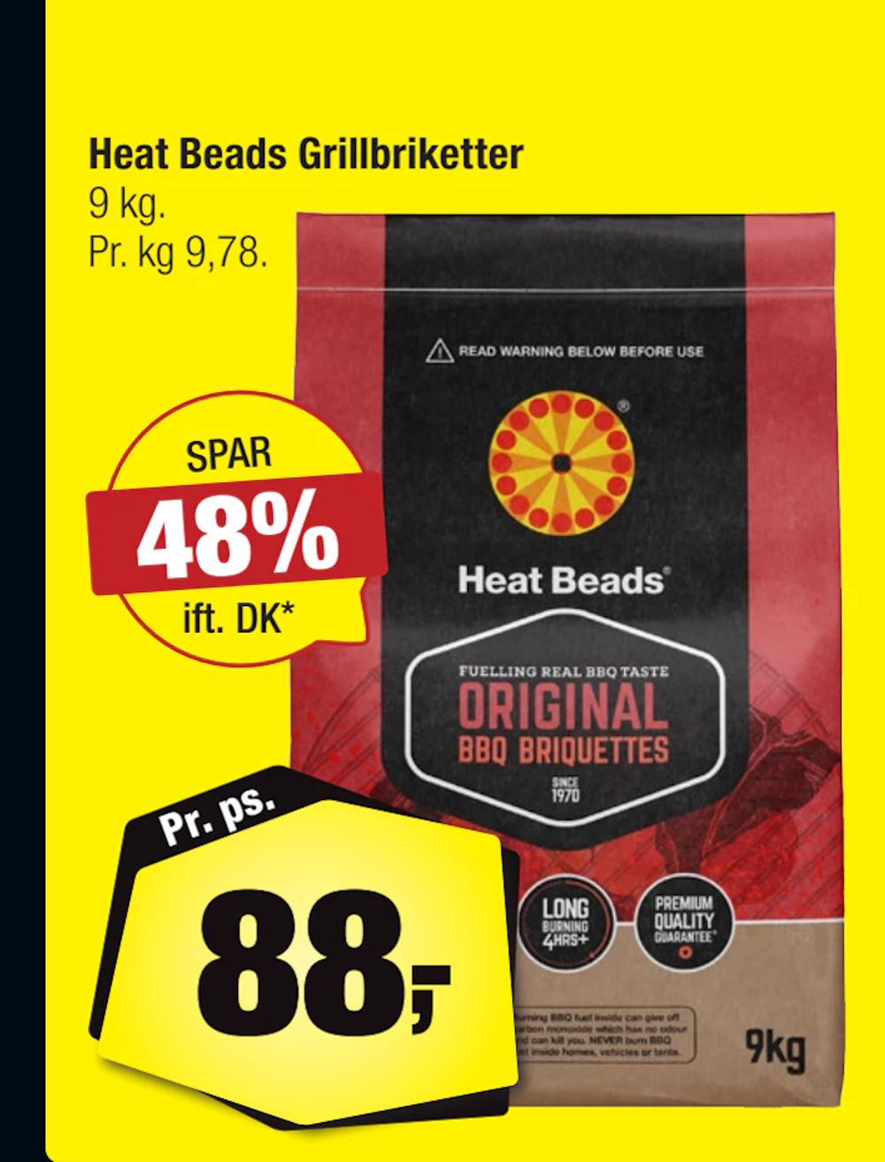 Tilbud på Heat Beads Grillbriketter fra Calle til 88 kr.