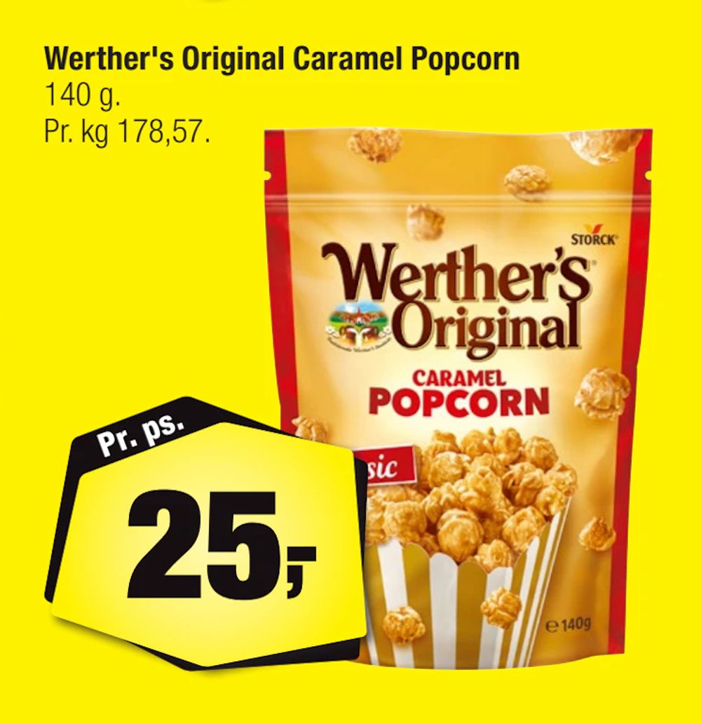 Tilbud på Werther's Original Caramel Popcorn fra Calle til 25 kr.