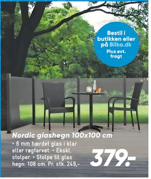Nordic glashegn 100x100 cm
