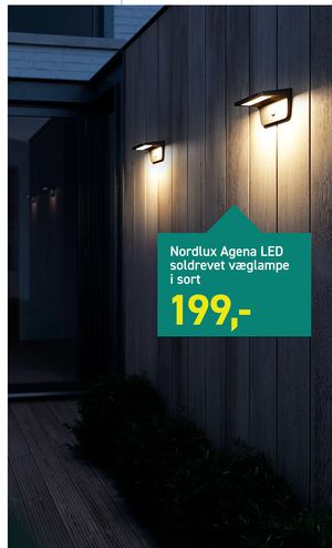 Nordlux Agena LED soldrevet væglampe i sort