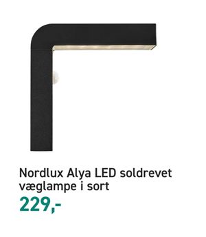 Nordlux Alya LED soldrevet væglampe i sort