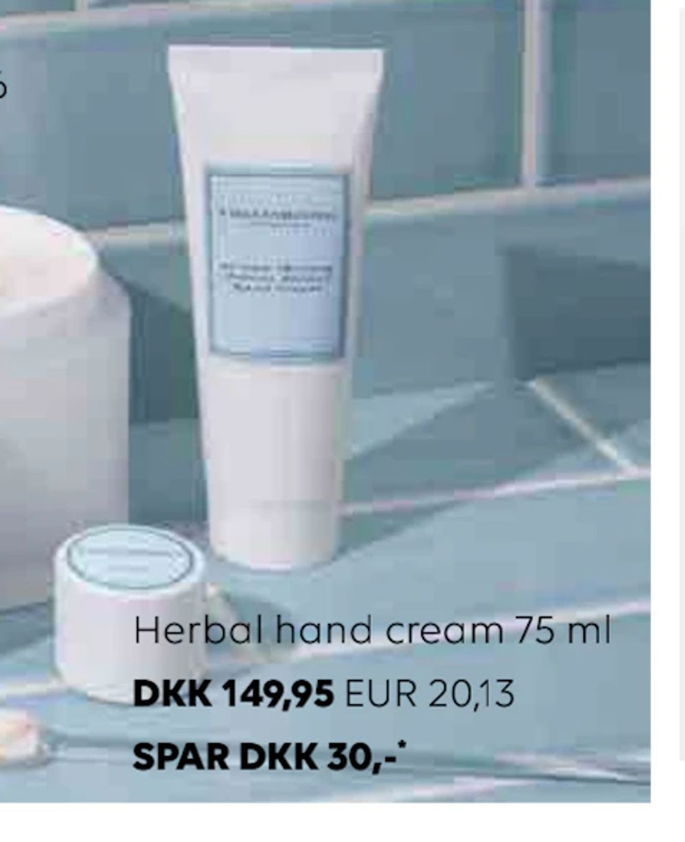 Tilbud på Herbal hand cream 75 ml fra Scandlines Travel Shop til 149,95 kr.